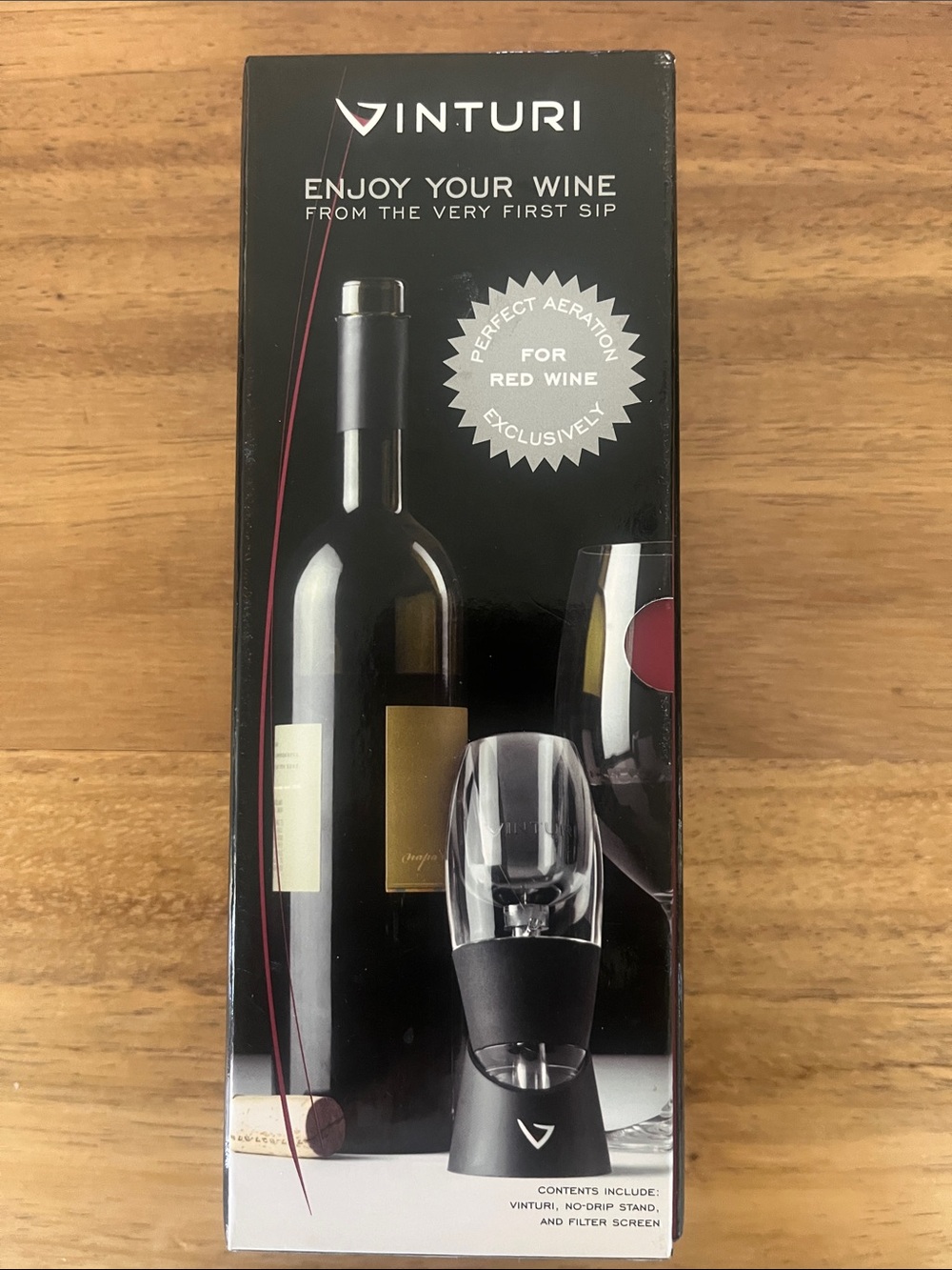 Vinturi Black Red Wine Aerator - Professional Pour & Aeration